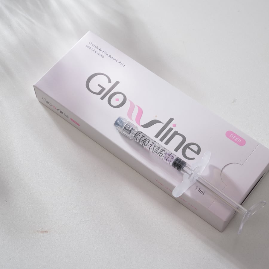 Glowline Deep dermal filler carton with its pre-filled syringe
